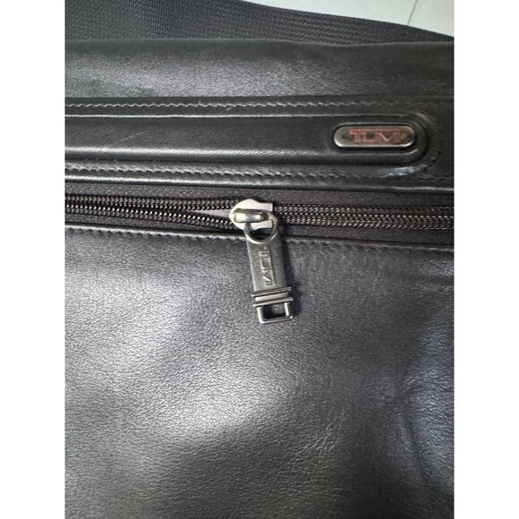 TUMI Small Flap Body Bag Black Napa Leather Crossbody - Picture 4 of 8